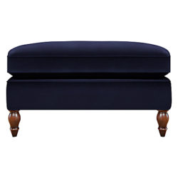 Duresta Vaughan Footstool, Umber Leg Harrow Velvet Navy